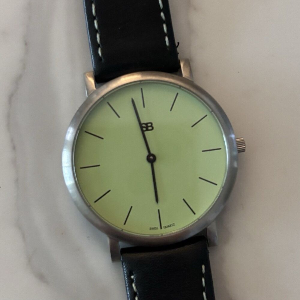Steel Blaze SB Stainless Steel Quartz Analog Men's Watch Leather Strap Used